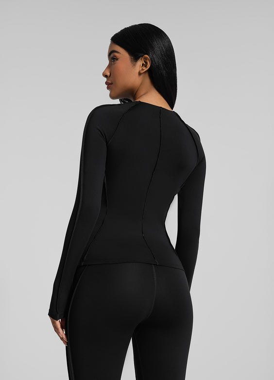 Contour Stitch Long Sleeve Top