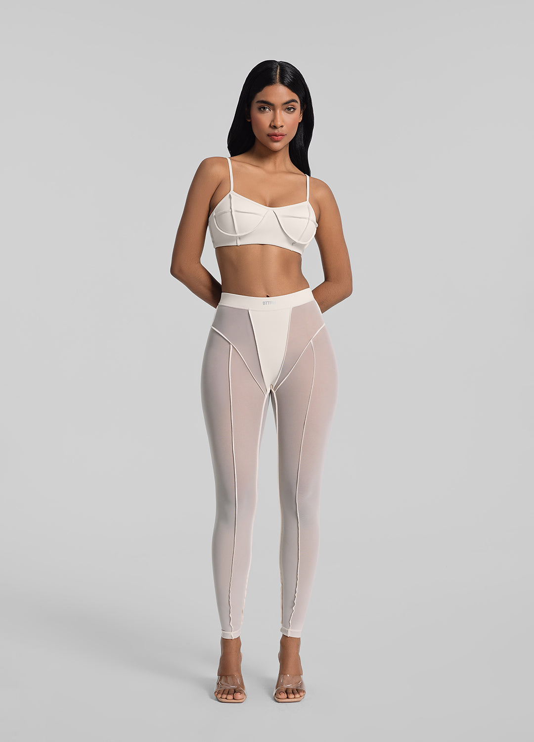 sheer leggings for dresses Sheer Stirrup Legging
