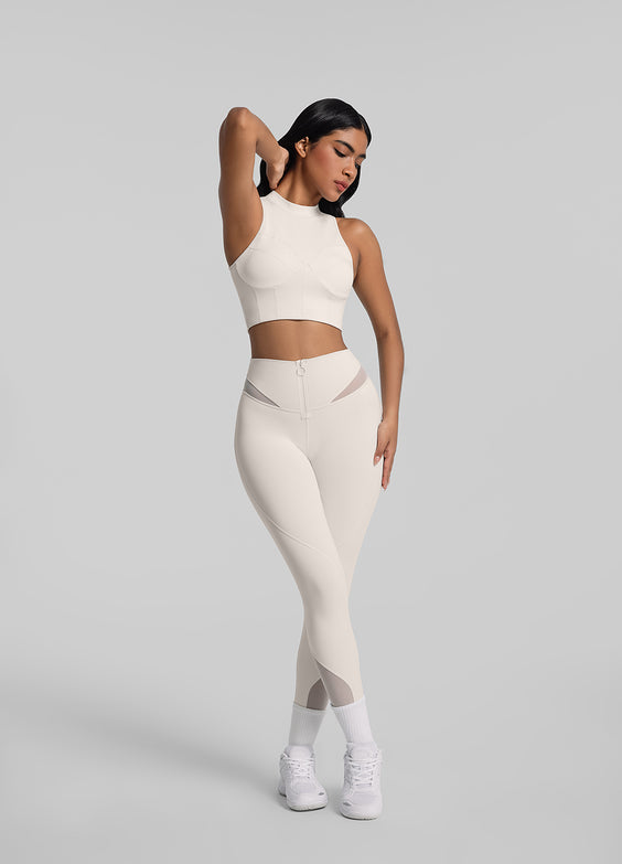 Legging en Mesh avec zip avant