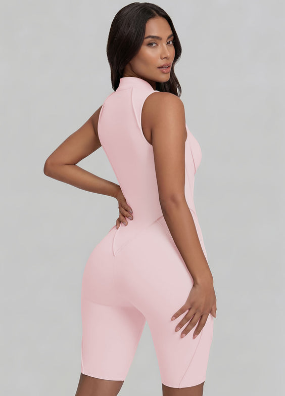 Closed-Back Sleeveless Shorts Catsuit