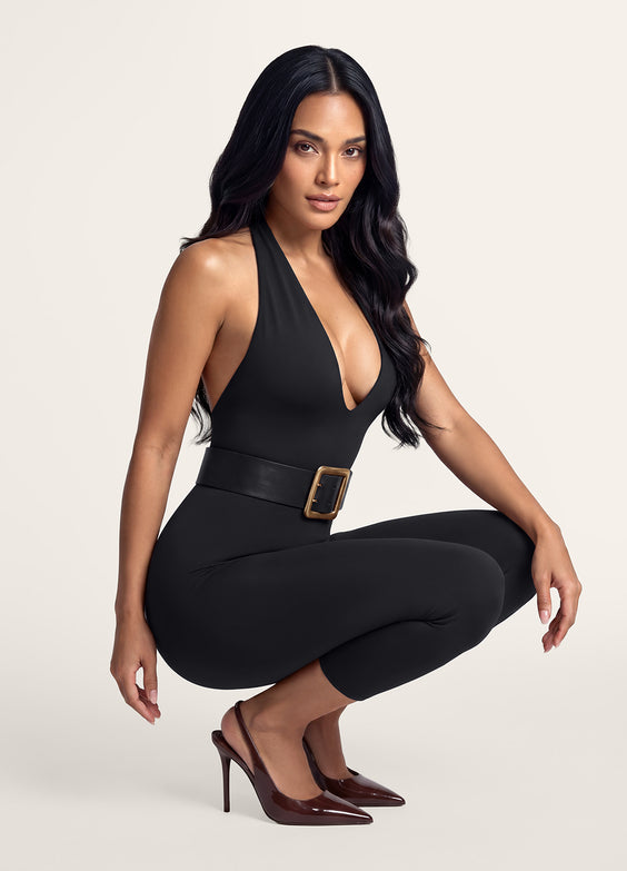 Halter Neck Capri Jumpsuit