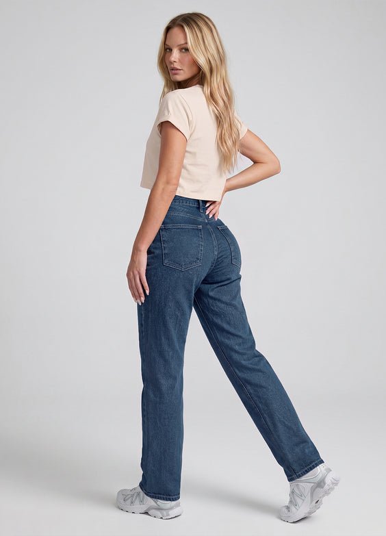 High Waisted Straight Jeans