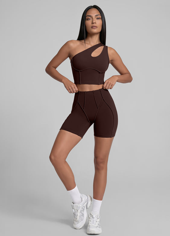 One-Shoulder Cutout Crop Top