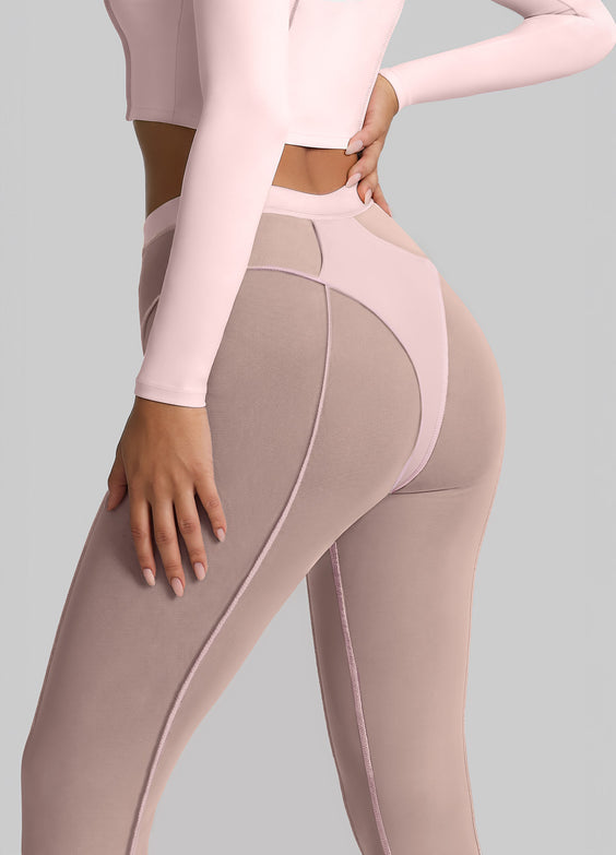 Semi-Sheer Contour Flare Leggings