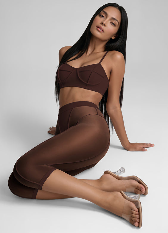 Semi-Sheer High-Rise Capri Leggings