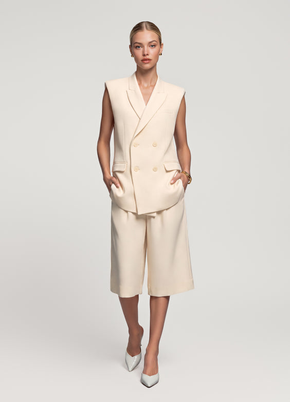 Double-Breasted Longline Vest