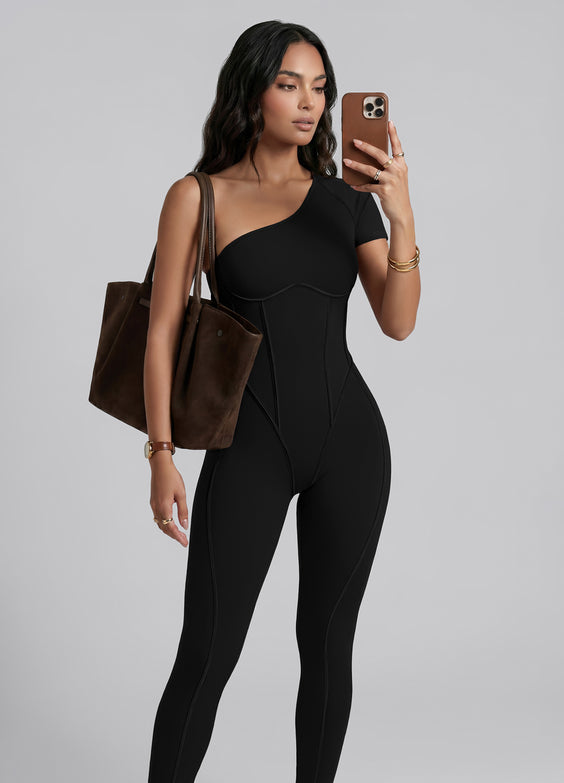 One-Shoulder Full-Length Catsuit