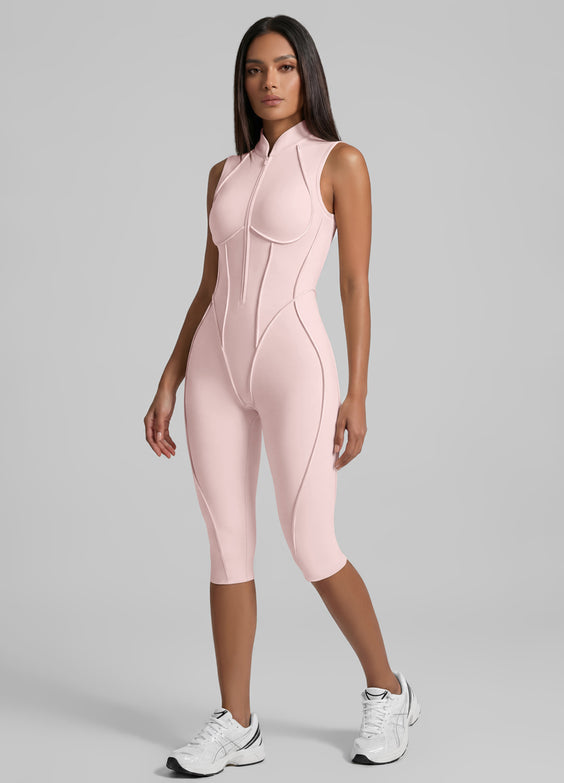 Closed-Back Sleeveless Capri Catsuit