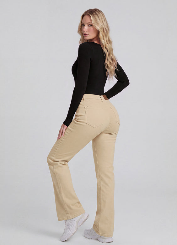 Seamless Long Sleeve Tummy-Control Full Body Shaper Bodysuit