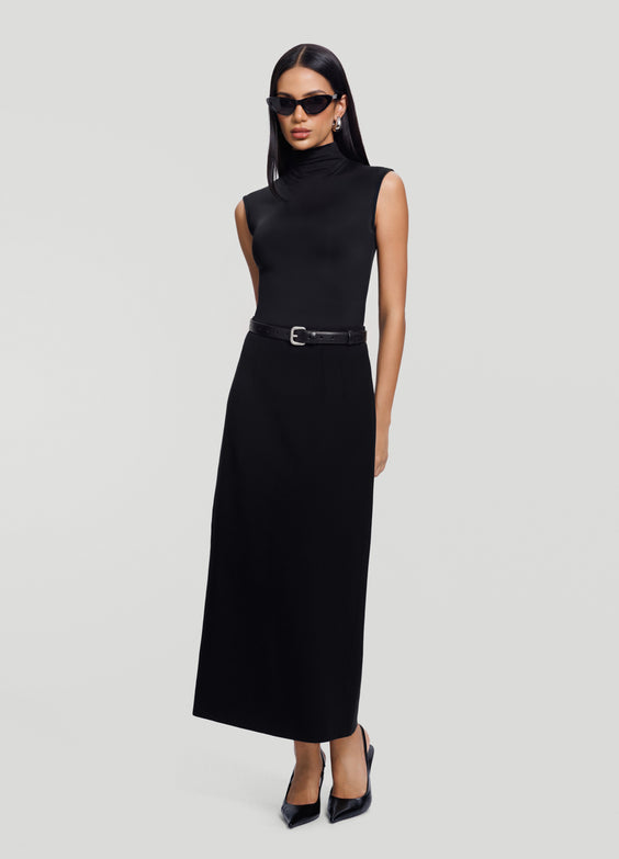 High-Waist Pencil Midi Skirt