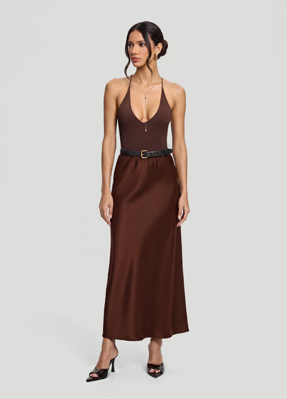 Satin Midi Skirt