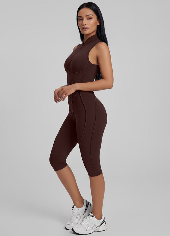Closed-Back Sleeveless Capri Catsuit