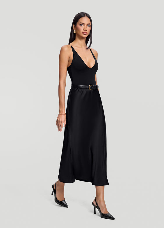 Satin Midi Skirt