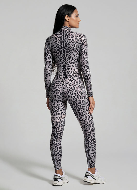 Catsuit Snow Leopard con espalda cerrada