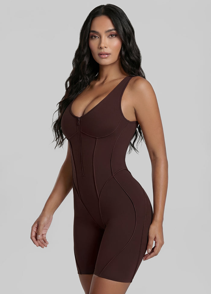 Sleeveless Scoop Neckline Shorts Catsuit