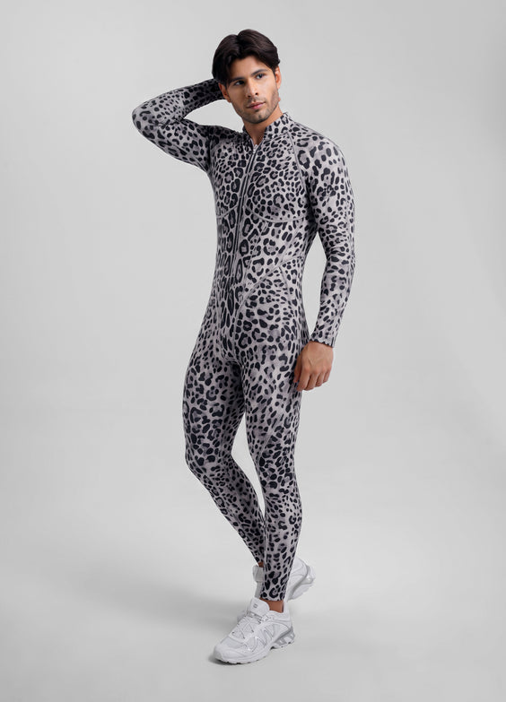 Snow Leopard Closed-Back Herosuit