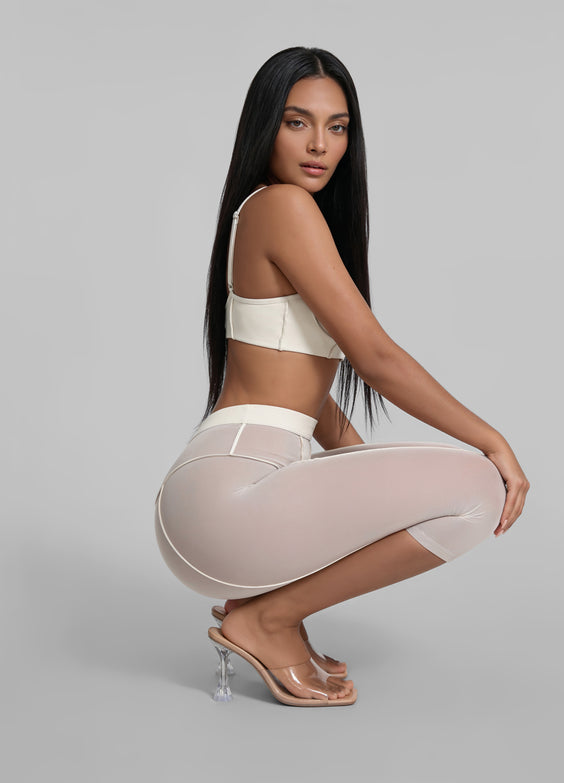 Semi-Sheer High-Rise Capri Leggings