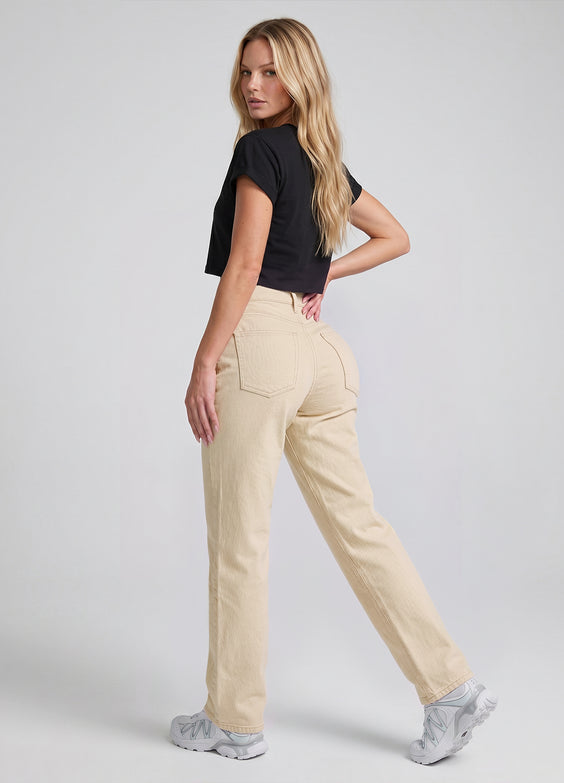 High Waisted Straight Jeans