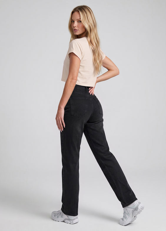 High Waisted Straight Jeans