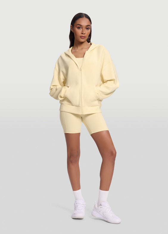 Sweat à capuche et col zippé oversize