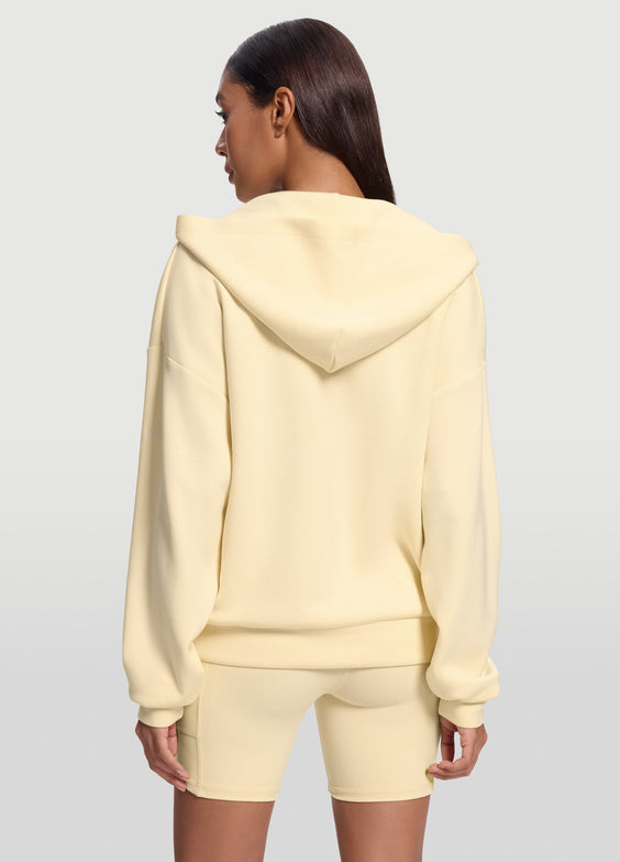 Sweat à capuche et col zippé oversize
