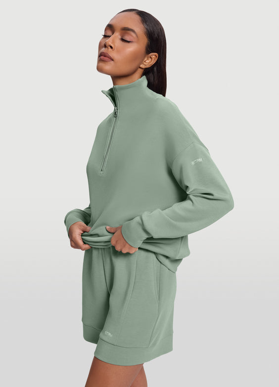 Sweat demi-zip à manches longues
