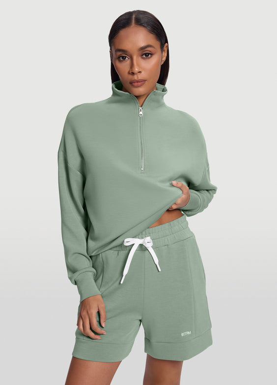 Sweat demi-zip à manches longues
