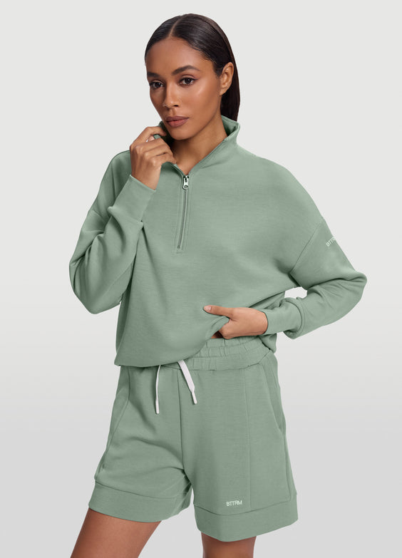 Sweat demi-zip à manches longues