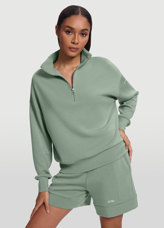 Sweat demi-zip à manches longues