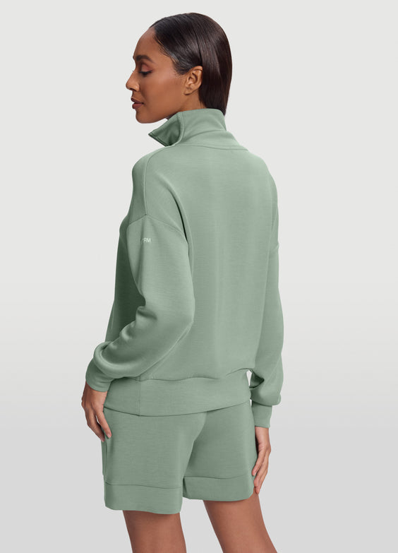 Sweat demi-zip à manches longues