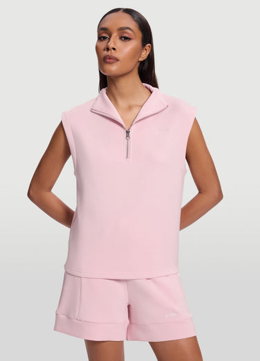 Sudadera sin mangas con media cremallera