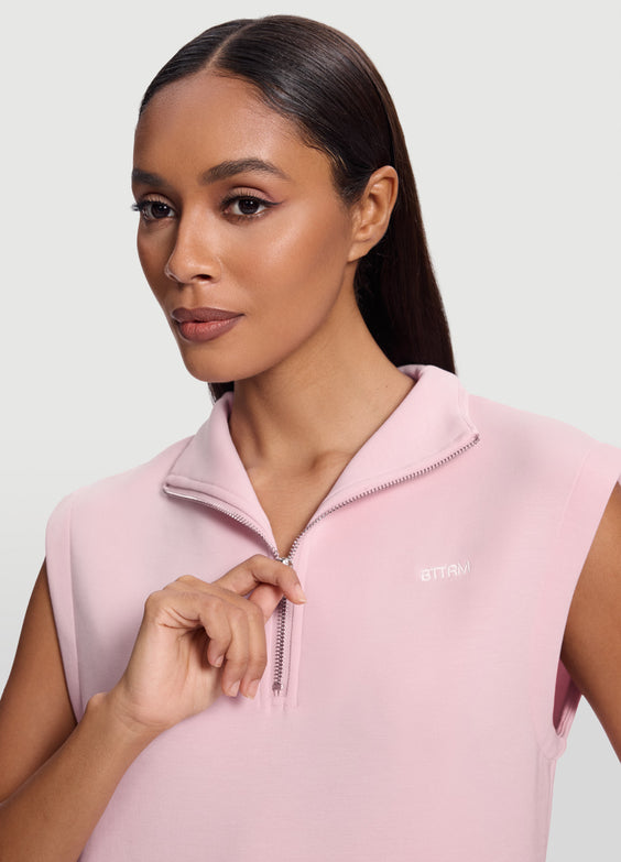 Ärmelloses Sweatshirt mit Half-Zip