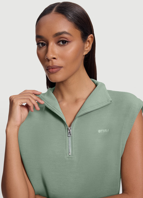 Ärmelloses Sweatshirt mit Half-Zip