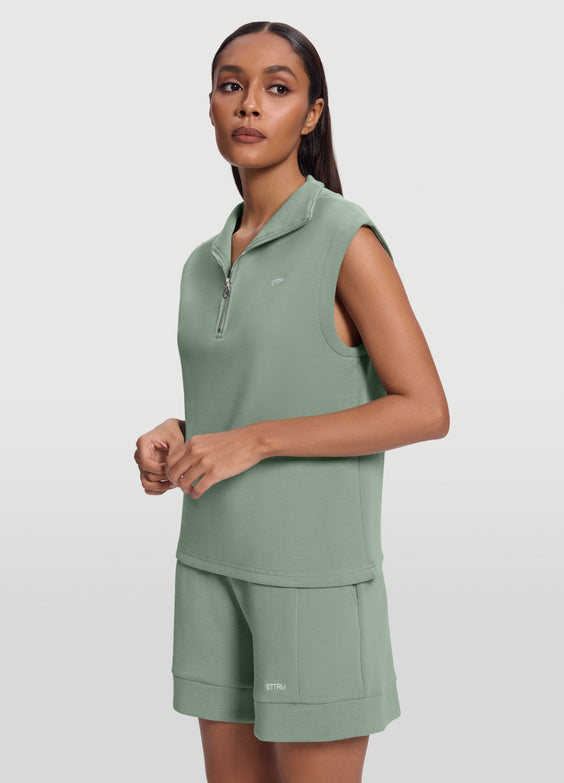 Ärmelloses Sweatshirt mit Half-Zip
