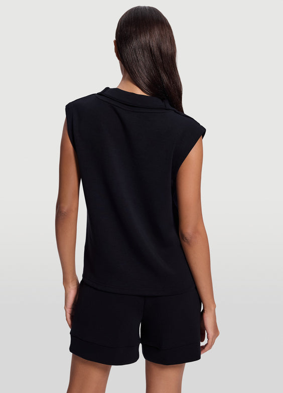 Sweat demi-zip sans manches