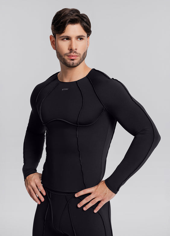 Contour Stitch Long Sleeve Top