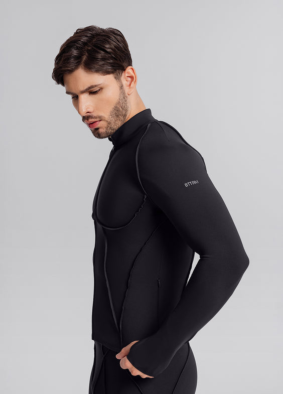 Contour Zip-Up Long Sleeve Top