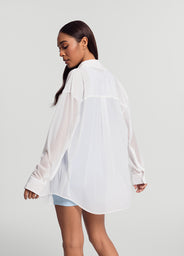 Прозора сорочка оверсайз на ґудзиках