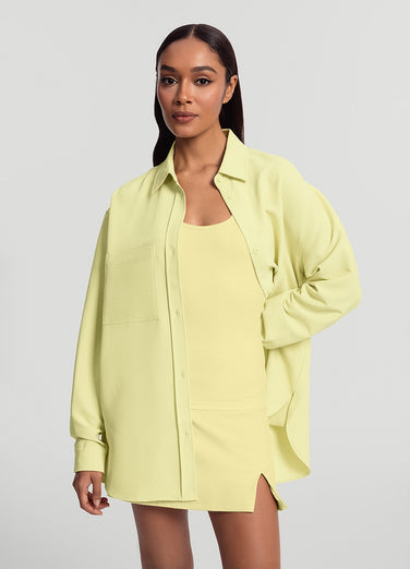 Camisa oversize texturizada con botones