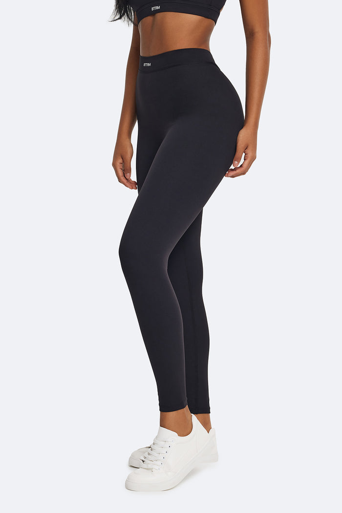 Leggings de cintura alta acanalados