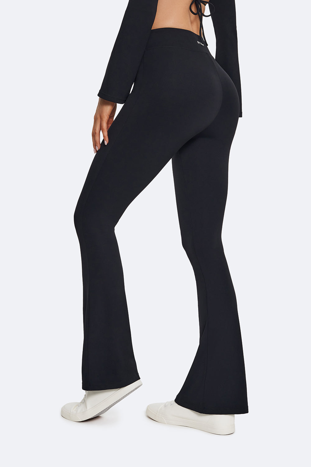 Wide Leg Shoes To Wear With Bell Bottom Leggings High Rise Split
