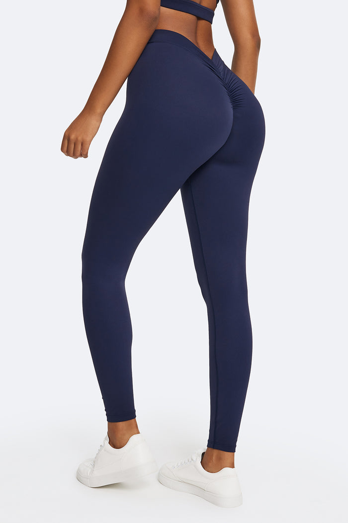 Leggings de cintura alta acanalados