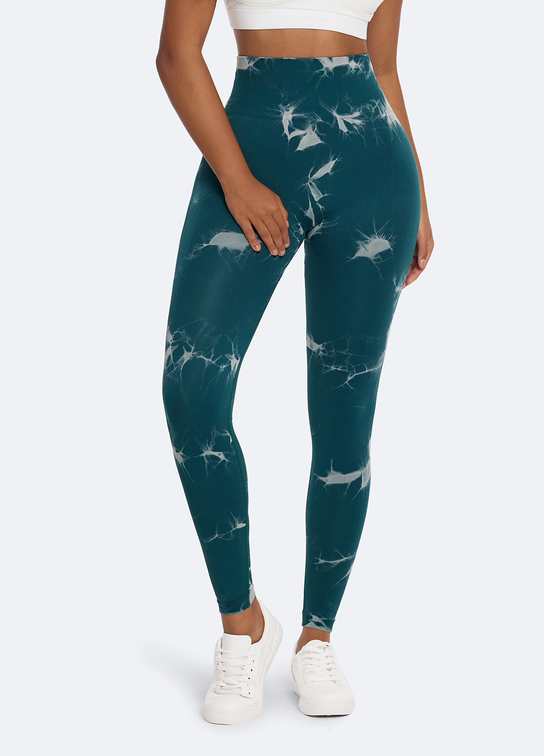 BTTRM Betterme Tie Dye Women s Leggings with Push Up Betterme Store Emerald Green S