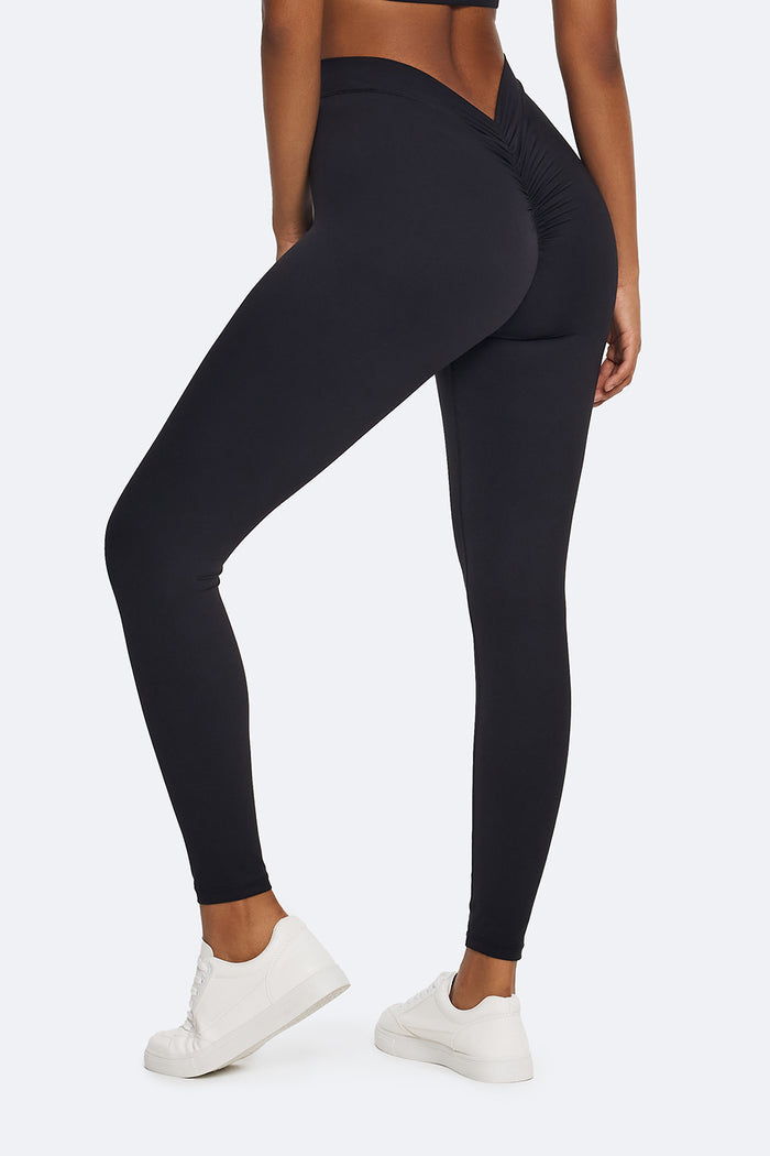 Hochtaillierte Leggings mit Rüschen