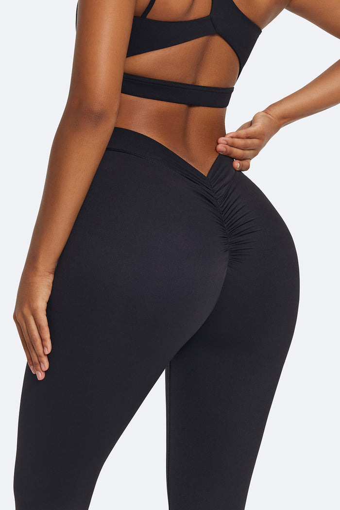 Leggings de cintura alta acanalados