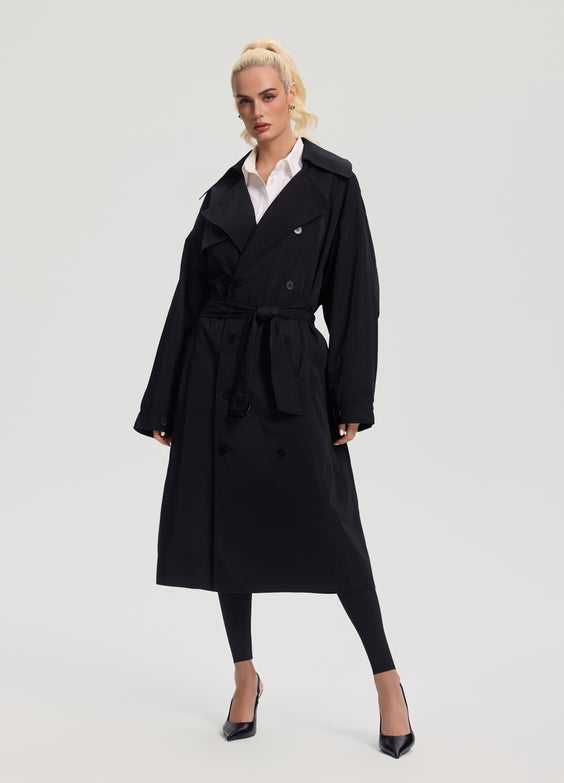 Oversized Double-Breasted Trench Coat
