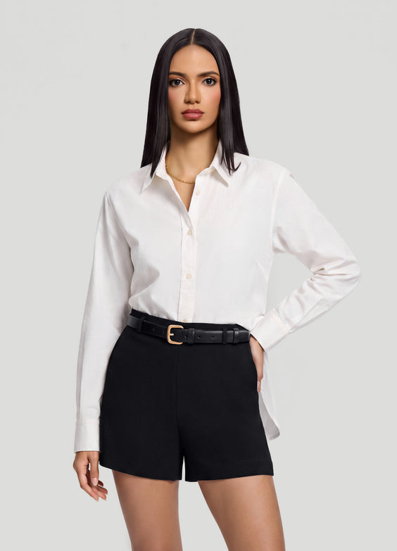 Fitted Button-Down Cotton Shirt