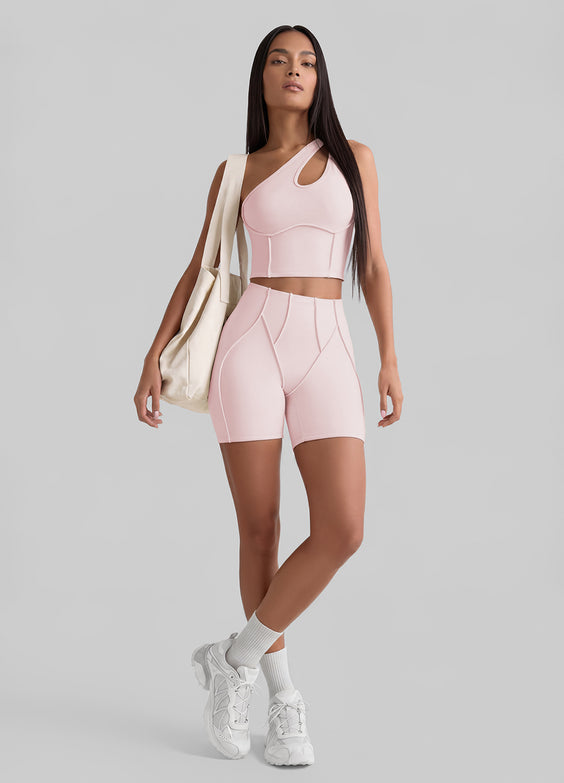 One-Shoulder Cutout Crop Top