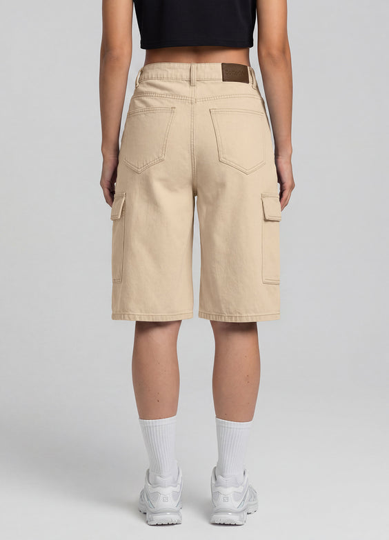 Relaxed Cargo Denim Shorts