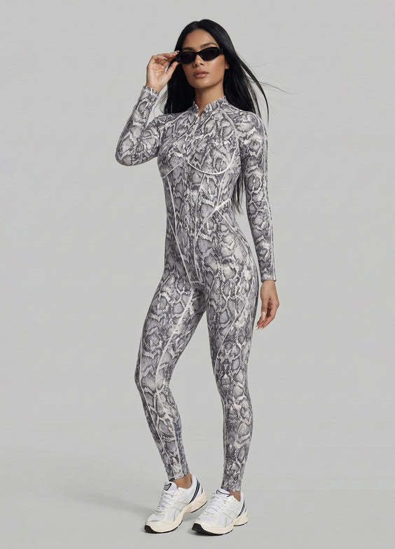 Catsuit Silver Snake con espalda cerrada